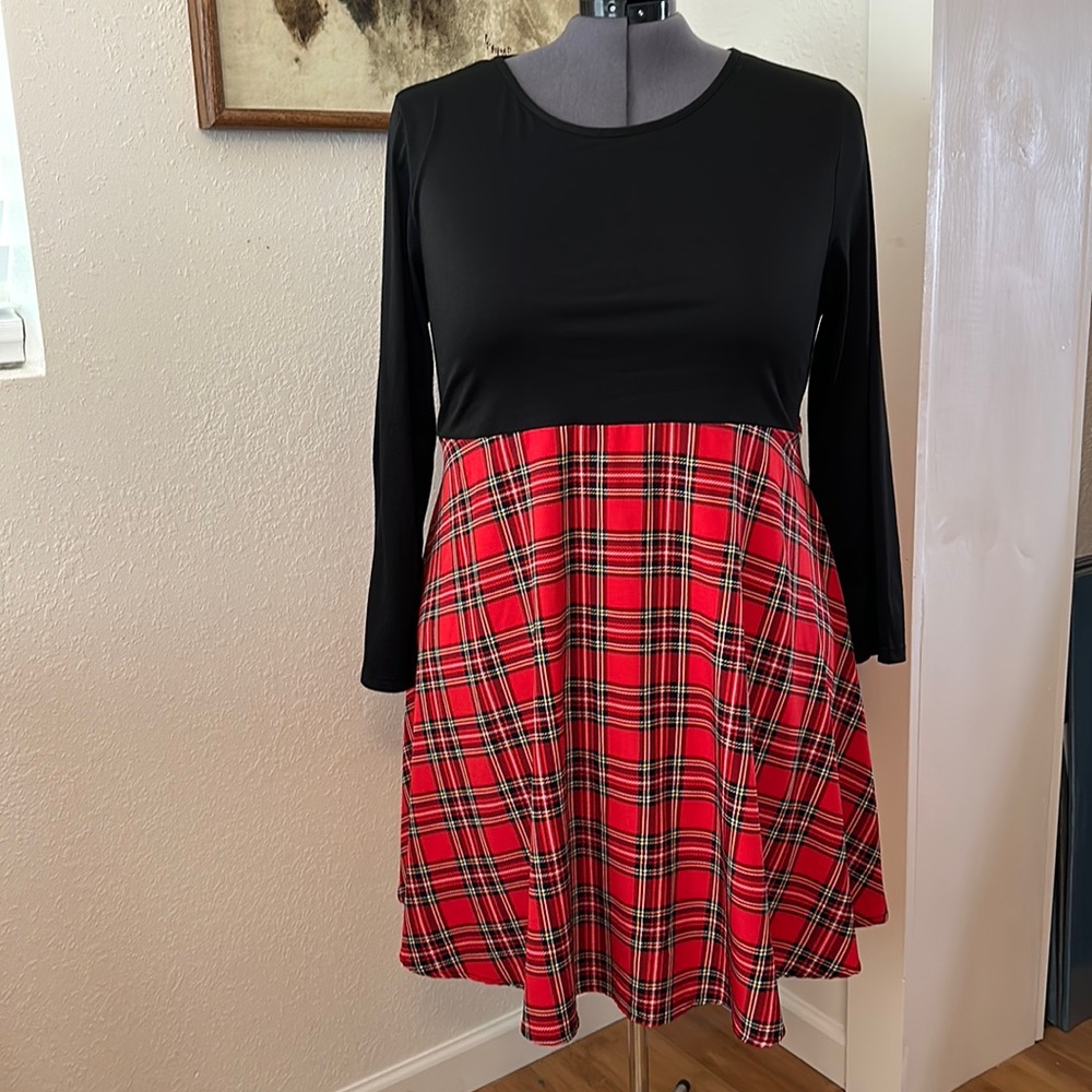 Black and Red Plaid Holiday Dress